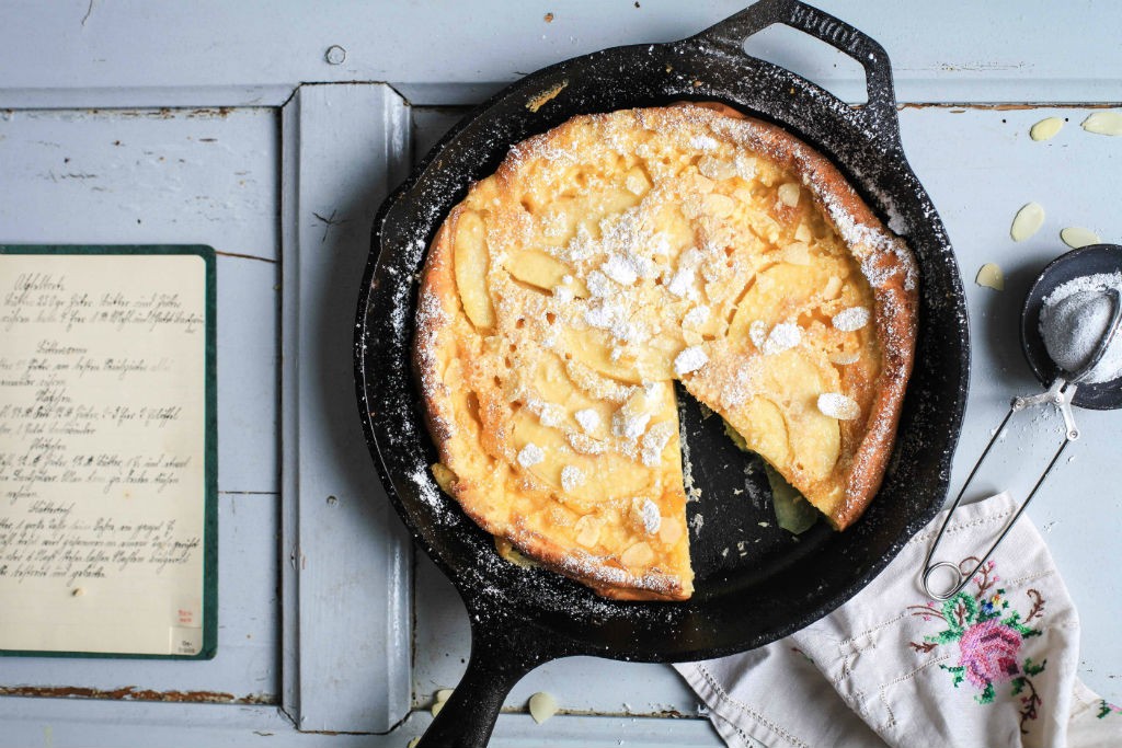 Apfel Ofen Pancake Apple Dutch Baby Puffed Pancake Apfelpfannkuchen Rezept bester Pfannkuchen Zuckerzimtundliebe Foodblog Frühstück Frühstücksglück Frühstücksidee