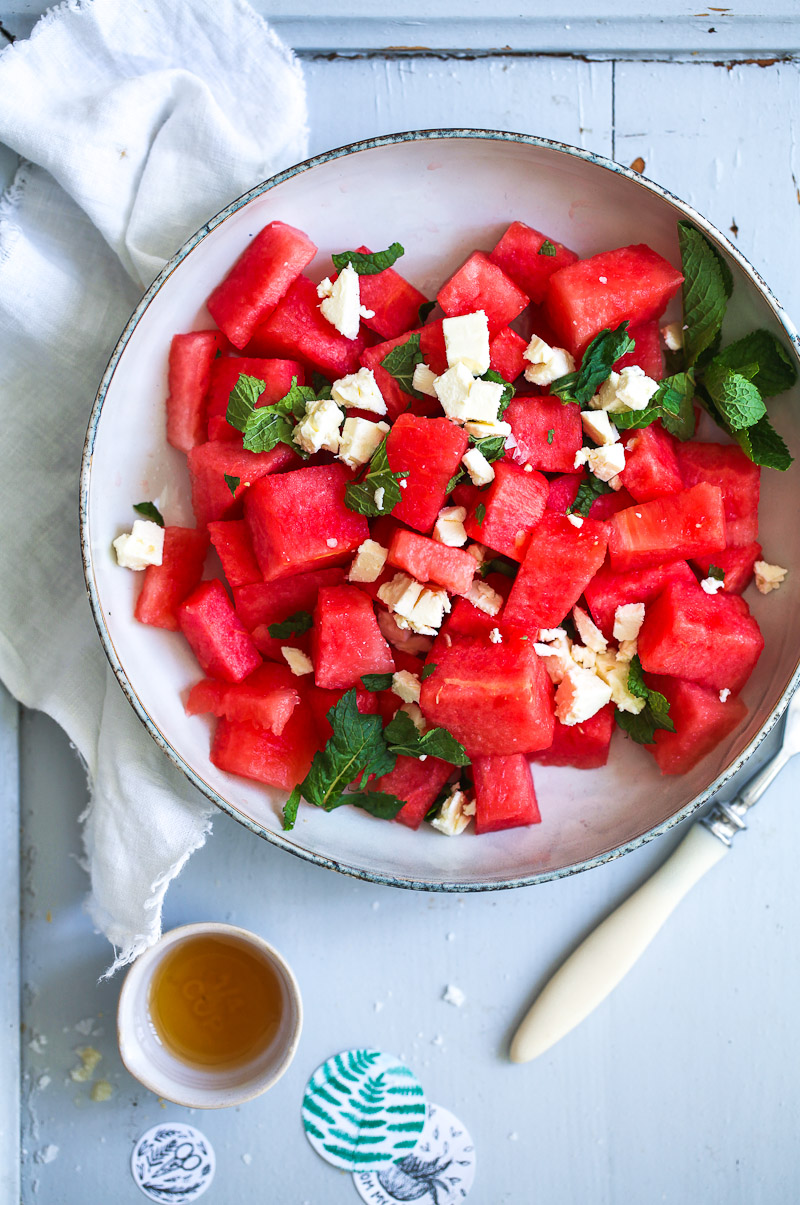 Wassermelone Minze Feta Salat Rezept | Zucker, Zimt und Liebe