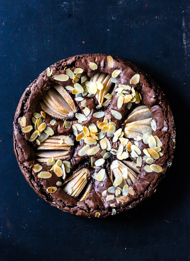 Schokoladen Birnen Brownie mit Mandeln – ein herrlich schokoladiges ...