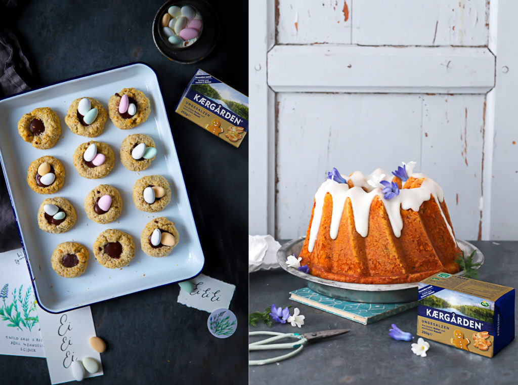 Rezepte fürs Osterfrühstück oder Osterbrunch Möhren Kokos Gugelhupf Osterkekse carrot bundt von zuckerzimtundliebe mit Arla Kaergarden Block