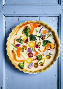 Rezept für Gemüse Quiche einfaches bestes Quiche Rezept herzhafte Tarte Mürbeteig Brokkoli Zucchini Moehre Zwiebel Spargel Sommerrezept Picknick Picknickideen wie macht man quiche eiergericht einfaches leichtes mittagessen französisch zuckerzimtundliebe foodstyling foodfotografie