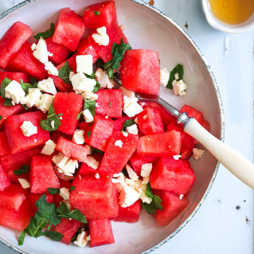 Wassermelone Feta salat watermelon salad sommersalate zum grillen foodstyling