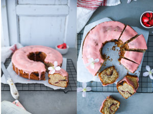 Rezept Erdbeer Mandelkuchen Erdbeerkuchen Rezept einfaches Rührkuchen Rezept mit Erdbeeren backen zuckerzimtundliebe sommerkuchen erdbeer zuckerguss foodblog backblog foodstyling strawberry almond coffee cake Kuchenstück