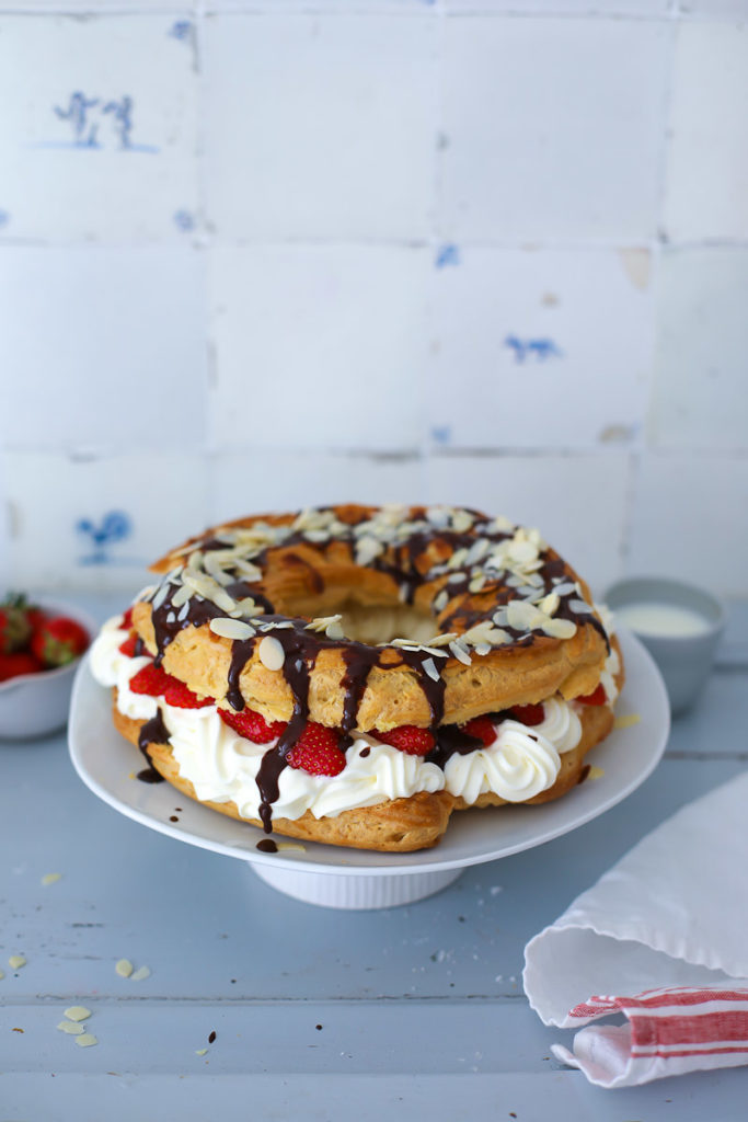 Rezept Paris Brest Brandteig Windbeutel Kranz eclair wie macht man Brandteig Backschule Cheesecake Füllung Erdbeeren Kuchen zum Muttertag Erdbeerkuchen zuckerzimtundliebe foodblog backblog foodstyling