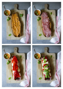 Picknick sandwich pressed sandwich picknickrezepte stullen stullenideen zuckerzimtundliebe miracel whip aufstrich pesto brot pesto stulle ciabatta rezept foodstyling