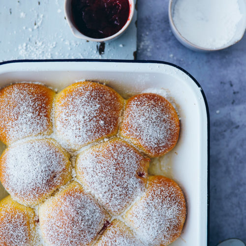 Ofen Berliner Rezept ohne Frittieren Berliner selber backen donuts oven baked old fashioned zuckerzimtundliebe foodblog foodstyling marmeladenfüllung puderzucker gebäck hefeteig einfaches hefeteigrezept foodstylist the bakefeed backblog