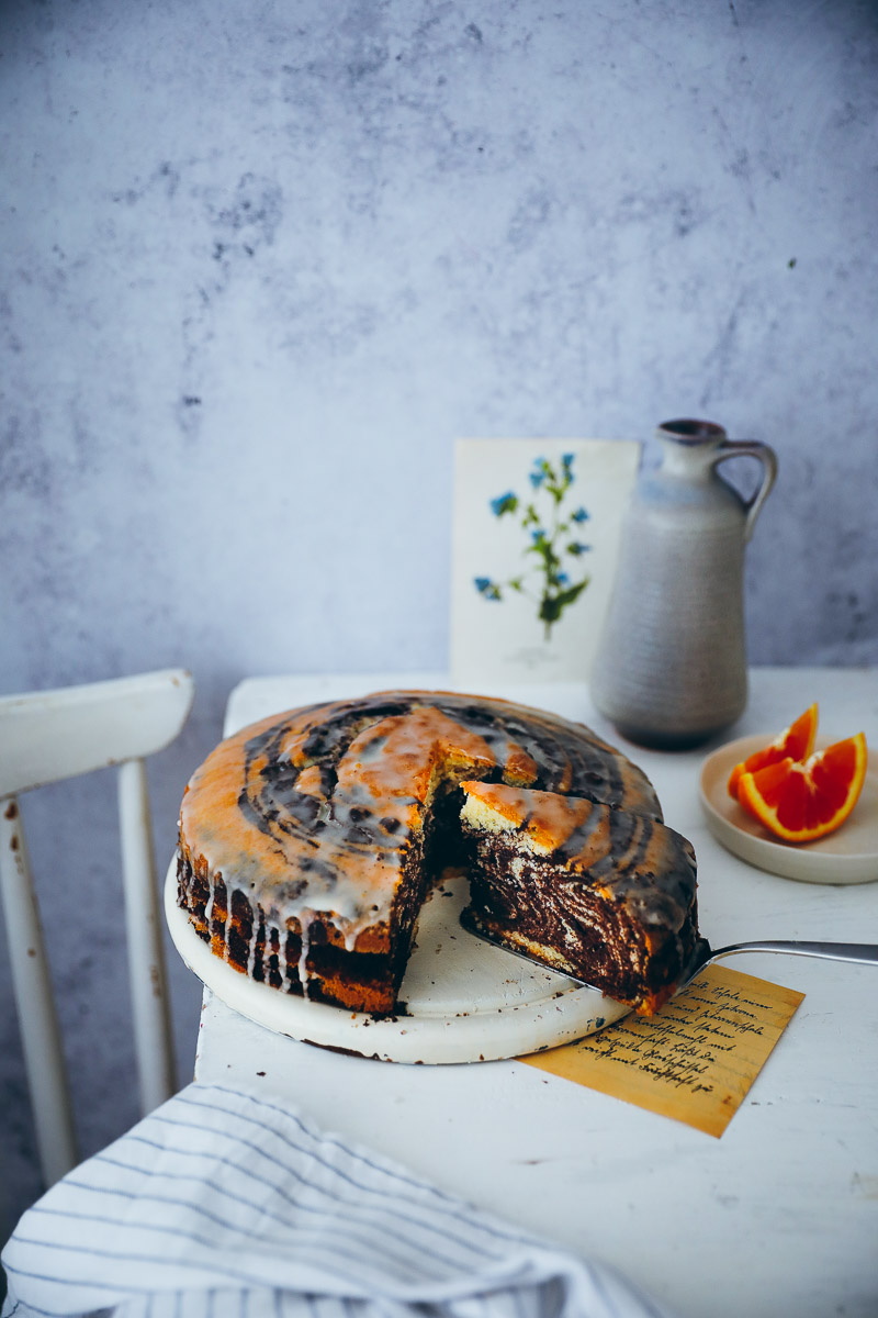 Zebrakuchen mit Orangenglasur | Zucker, Zimt und Liebe