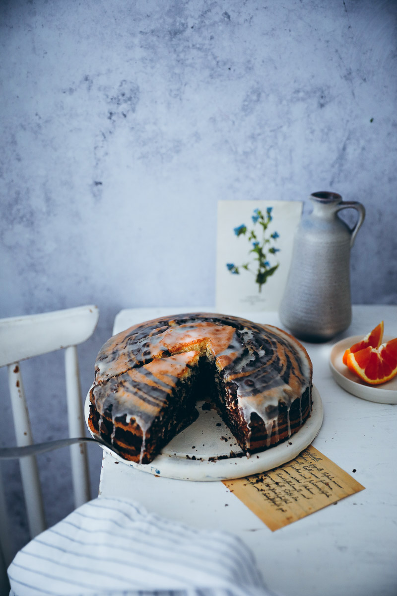 Zebrakuchen mit Orangenglasur | Zucker, Zimt und Liebe