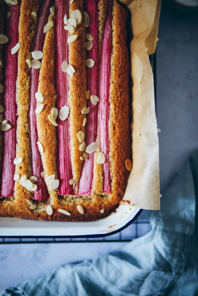 Einfaches Rhabarber Kuchen Rezept Nusskuchen Blechkuchen easy rhubarb cake zuckerzimtundliebe foodblog backblog food styling bakefromscratch the bakefeed haselnuss hazelnut nut cake