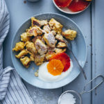 Orange Mohn Kaiserschmarrn rezept ofen schmarrn fluffig german pancake südtiroler rezepte poppy seed pancake pulled pancake frühstück brunchideen alpen rezepte essen in den bergen food styling food photography Backblog Foodblog zuckerzimtundliebe