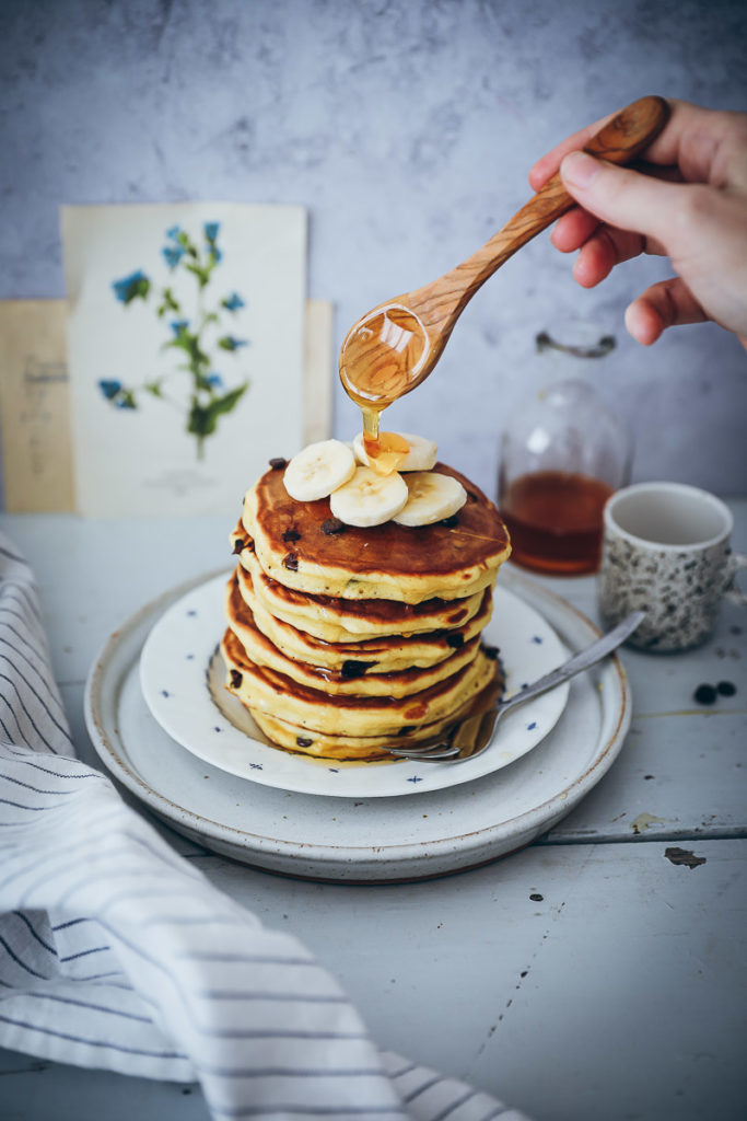 Chocolate Chip Pancakes Rezept | Zucker, Zimt und Liebe