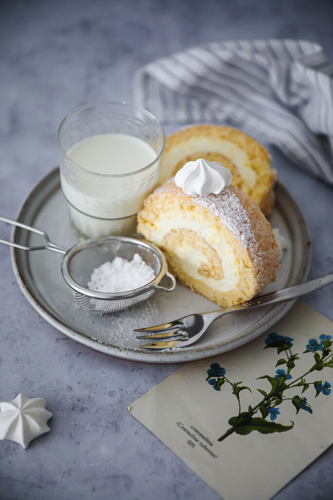 Rezept für Zitronen-Biskuitrolle mit Mascarponefüllung