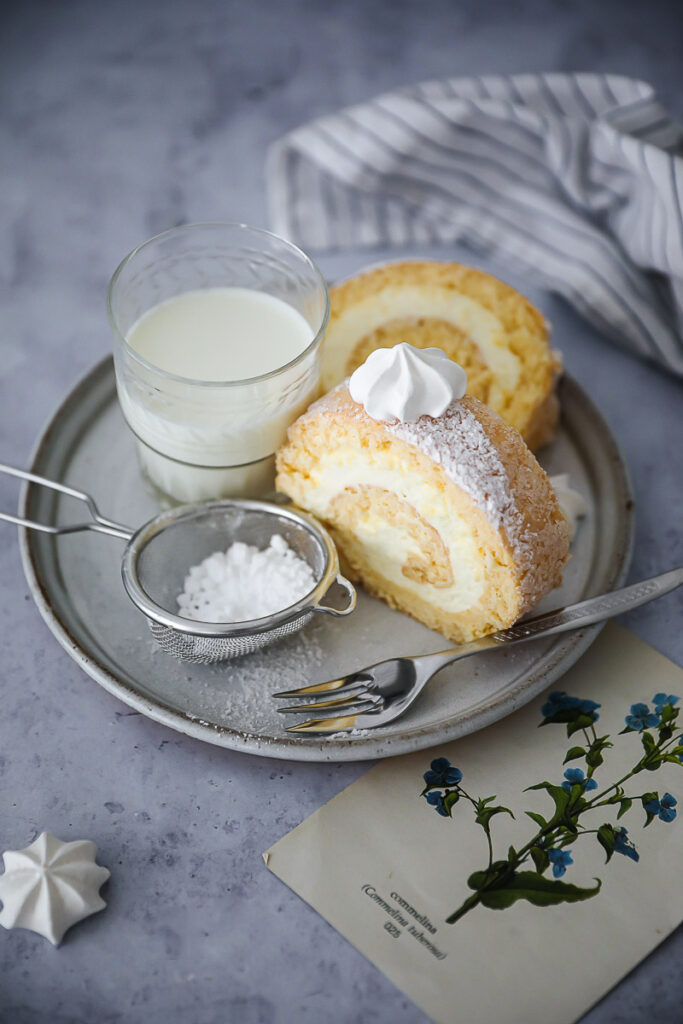 Rezept für Zitronen-Biskuitrolle mit Mascarponefüllung