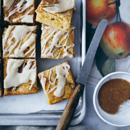 Zimt Apfel Blondies Rezept apple blondies with cinnamon glaze die besten Apfelkuchen einfache backrezepte zuckerzimtundliebe backblog foodblog food photography school bakefeed feedfeed