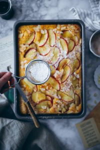 Apfel Pfannkuchen Rezept sheet pan apple pancakes Frühstück brunch rezepte einfache pancakes bakefeed feedfeed zuckerzimtudliebe foodblog backblog foodtographyschool foodstyling