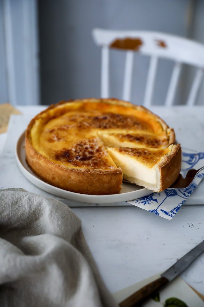 Schwäbischer Rahmkuchen Rezept mit Crème Brulée Kruste