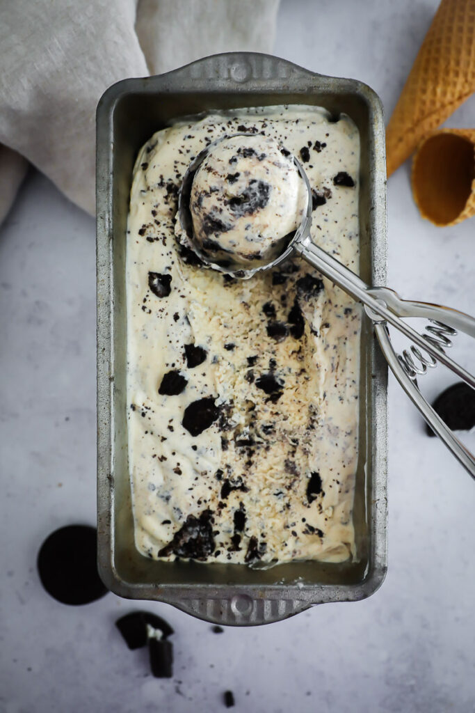 Cookies and Cream Cappuccino Eis ohne Eismaschine Rezept no churn oreo ice cream recipe eiskaffee kaffeeis