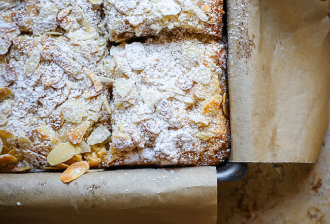 Almond Croissant Blondies Mandel croissants Frangipane füllung rezept bakefeed zuckerzimtundliebe einfacher kuchen selber backen